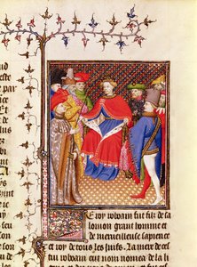 Ms 5193 Fol.52r Rosane antwortet den Gesandten des Volkes, aus der Jean Sans Peur Ausgabe von De Casibus virorum illustrium von Giovanni Boccaccio (1313-75) ca. 1410 von French School