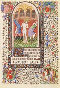 Ms 547 fol.13 Geißelung, aus einem Stundenbuch einer Frau aus Poitiers von French School