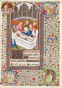 Ms 547 fol.36 Grablegung Christi, aus einem Stundenbuch einer Frau aus Poitiers von French School