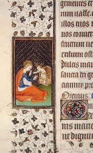 Ms 62, f.205v: Jungfrau und Kind, (Detail) aus einem französischen Stundenbuch, ca. 1445-50