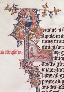 Ms 7 fol.199v Historisierte Initiale L, den Baum Jesse darstellend, aus der Bibel von Jean d