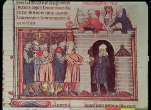 1. Kreuzzug. Übergabe von Tarsus an Tancred de Hauteville, 1097, aus Le Roman de Godefroi de Bouillon von French School
