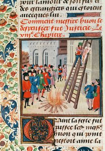 Hinrichtung von Hugh Despenser, aus Froissarts Chronik von French School