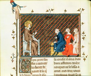 St. Louis unterrichtet seine Kinder, aus Leben und Wunder des St. Louis, ca. 1330-40 von French School