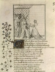 Christine de Pisan (1364-1430) überreicht ihr Werk Louis, Herzog von Orleans (1372-1407) aus dem Brief von Othea an Hector von Christine de Pisan, ca. 1405 von French School