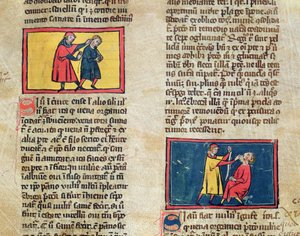 Ms H 89 Ärzte und Patienten, aus einer Ausgabe des Buches der Chirurgie von Rogier de Salerne von French School