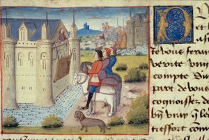 Graben um eine Stadt, aus Les Cent Nouvelles Nouvelles, 1462 von French School
