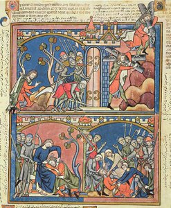 Samson und Delilah, aus der Morgan Picture Bible, um 1244-54 von French School