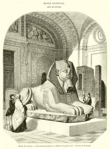 Louvre-Museum, Ägyptische Denkmäler, Granitsphinx (Gravur) von French School