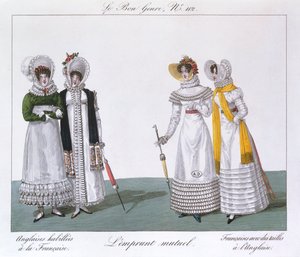 Gegenseitiges Ausleihen, Tafel aus der Serie Le Bon Genre, ca. 1810 von French School