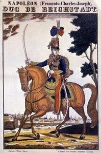Napoleon II., Sohn von Kaiser Napoleon I. (1769-1821), zu Pferd - Bild von Epinal von French School