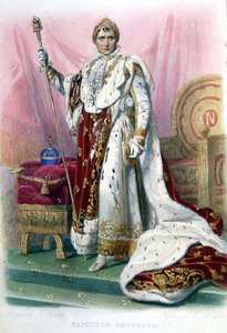 Napoleon I im Kostüm von Sacre - in „Plutarque Français“ von French School