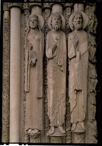 Alttestamentliche Figuren, von den nördlichen Gewänden der zentralen Tür des Königlichen Portals der Westfassade von French School