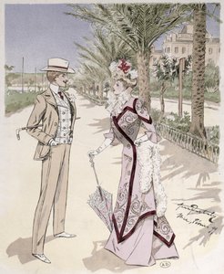Auf der Promenade des Anglais, Nizza, Februar 1899 von French School