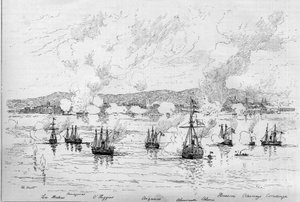Pazifikkrieg (1879-1884) zwischen Peru und Bolivien und Chile - 22. April von French School