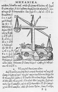 Seite aus Mhxanika, Reproduktion eines griechischen Manuskripts von Aristoteles (384-322 v. Chr.), veröffentlicht in Paris von French School