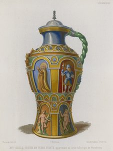 Bemalter Irdenkrug von French School