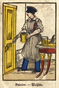 Maler; Serie über Berufe, Bild von Epinal aus dem 19. Jahrhundert. von French School