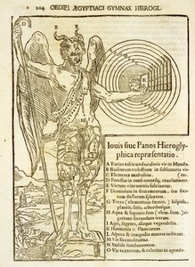 Pan, der universelle Gott, und die Elemente, die er repräsentiert von French School