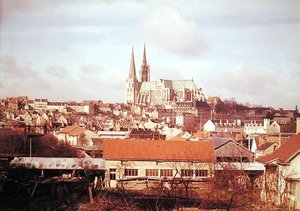 Panoramablick auf die Stadt mit der Kathedrale von French School
