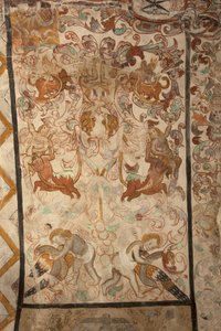 Pfarrkirche Església de la Mare de Déu de Solers. Innenraum. Die Kirchenschiffe. Wandmalereien. (Detail). 16. Jahrhundert.