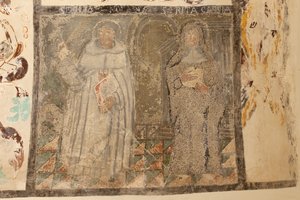 Pfarrkirche (Església de la Mare de Déu de Solers). Innenraum. Die Schiffe. Wandmalereien (Detail). 16. Jahrhundert (?)
