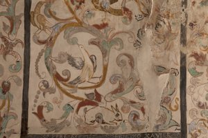 Pfarrkirche (Església de la Mare de Déu de Solers). Innenraum. Die Kirchenschiffe. Wandmalereien. (Detail) 16. Jahrhundert (?)