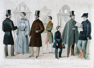 Pariser Modeplatte für das Bulletin of Fashion, New York, Februar 1858 von French School