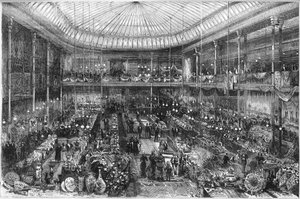 Pariser Kaufhäuser: Ansicht der Halle des Ladens Little Saint Thomas im Jahr 1878. Gravur von Scott in "The Illustrous World" Nr. 1124 vom 12. Oktober von French School