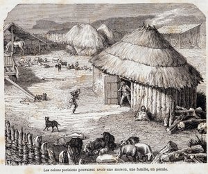 Pariser Siedler könnten ein Haus, eine Familie, ein Vermögen haben (gallische Bewohner von Lutetia) - in „Paris durch die Jahrhunderte“ von French School