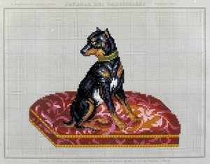 Muster für Kreuzstichstickerei (Hund) - in „Journal des Demoiselles“ 1852 von French School