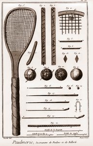 Paulmerie - Palmspiel - Paulme und Billardinstrumente - „Die Große Enzyklopädie, oder Wörterbuch der Wissenschaften, Künste und Berufe“ von Denis Diderot (1713-1784) und Jean d