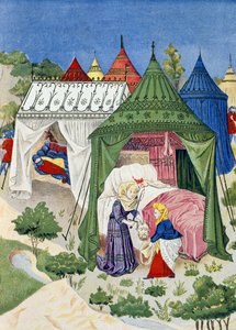 Pavillons und Zelte aus dem 15. Jahrhundert (Detail aus der Geschichte von Judith) von French School