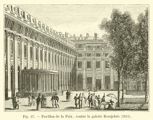 Pavillon des Friedens, an der Galerie Beaujolais, 1815