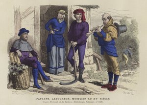 Bauern, Arbeiter und Musiker, 15. Jahrhundert von French School