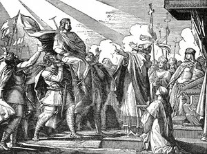 Pippin wird 751 zum König der Franken ausgerufen, ca. 1890