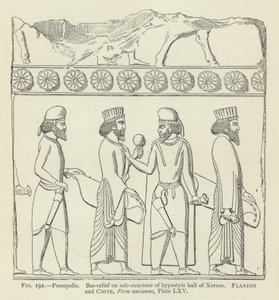 Persepolis, Basrelief an der Unterstruktur der Hypostylhalle des Xerxes von French School