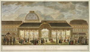Perspektivische Ansicht des Karussellsaals, konstruiert anlässlich der Hochzeit von Monseigneur Le Dauphin, graviert von Oubrier von French School