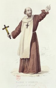 Peter der Einsiedler predigt den Ersten Kreuzzug, ca. 1840 von French School