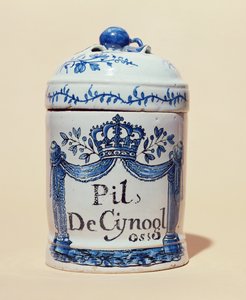 Pharmazeutisches Gefäß für Cynoglossum-Tabletten, ca. 1700 von French School