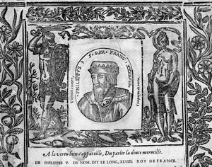 Philipp V., der Lange, Porträt in Medaillon graviert