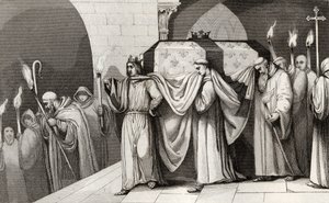 Philippe III (1245-85) der Kühne hilft, den Sarg seines Vaters zu tragen, aus 