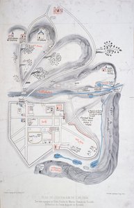 Plan von Jerusalem im Jahr 1308, Illustration aus einer Faksimile-Ausgabe von Liber de Expeditione Terrae Sanctae von Marino Sanuto di Torcello (ca. 1260-1338)