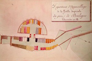 Plan der Kaiserlichen Flottille im Hafen von Boulogne am 17. Januar 1804 von French School