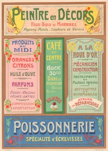 Tafel Nr. 23: Beschilderungsmodelle für Jugendstil-Schildermaler (Maler in Sets) von French School