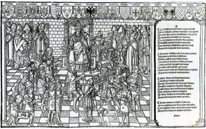 Papst Urban II. leitet das Konzil von Clermont im Jahr 1095 von French School