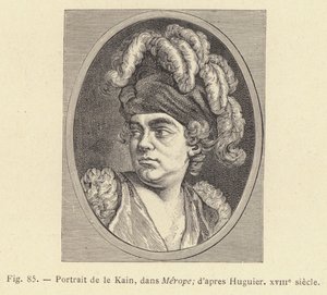 Porträt von Le Kain, in Merope, nach Huguier, 18. Jahrhundert (Stich) von French School