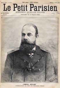 Porträt von Admiral Avelane, Kommandant des russischen Geschwaders. In der Zeitung Le Petit Parisien am 1.10.1893 von French School