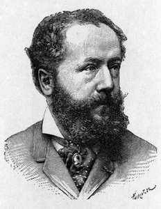 Porträt von Albert Tissandier, Bruder von Gaston Tissandier, französischer Luftfahrtpionier - im „Album der Wissenschaft; berühmte Wissenschaftler; Große Entdeckungen“ 1896 von French School