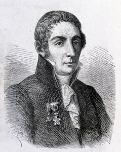 Porträt von Alessandro (Alexandre) Volta (1745 - 1827) - in „Album der Wissenschaft; berühmte Gelehrte; Große Entdeckungen“ 1896 von French School